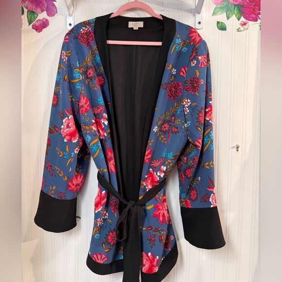 Loft Floral Kimono Cardigan Sz 22 - Picture 2 of 7